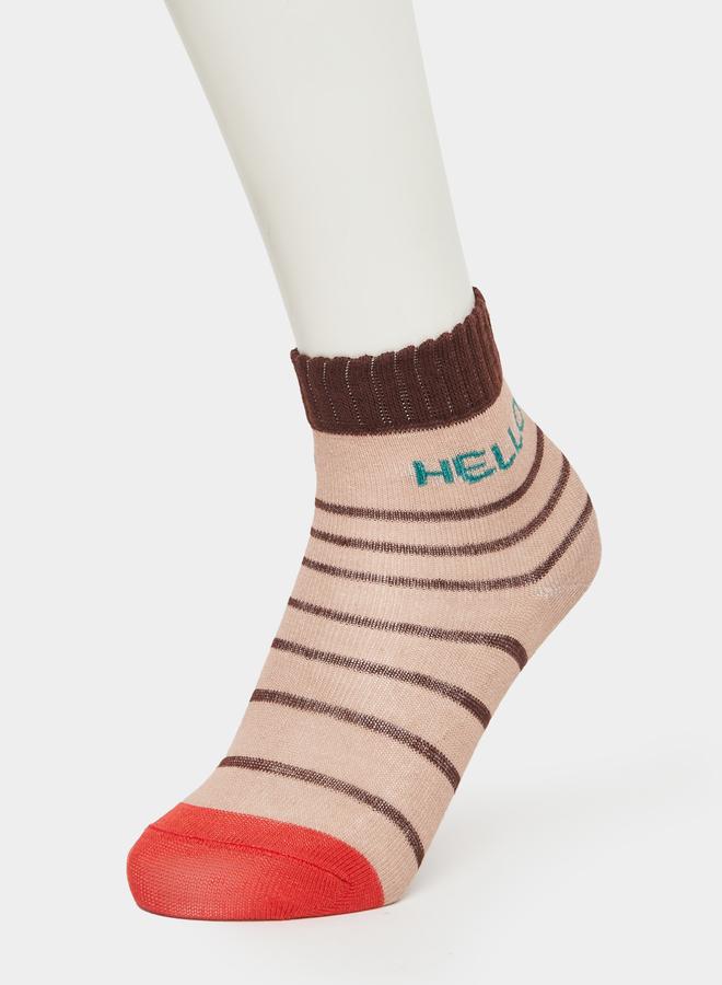 ستايلي طقم 5 جوارب مطبوعة بنمط كتل الألوان - Image 4